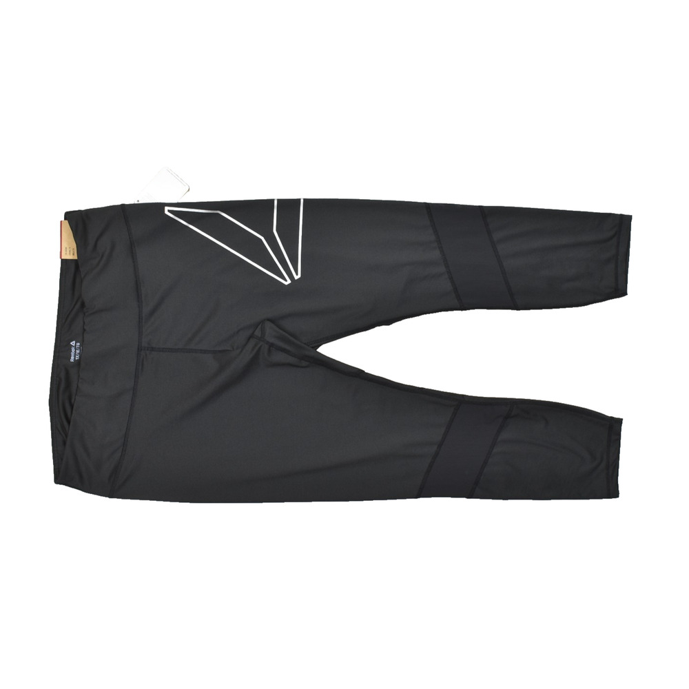 Reebok Women Plus Sz 1X Black 7/8 Length Training Leggings Moisture Wicking NEW